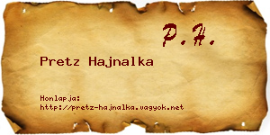 Pretz Hajnalka névjegykártya
